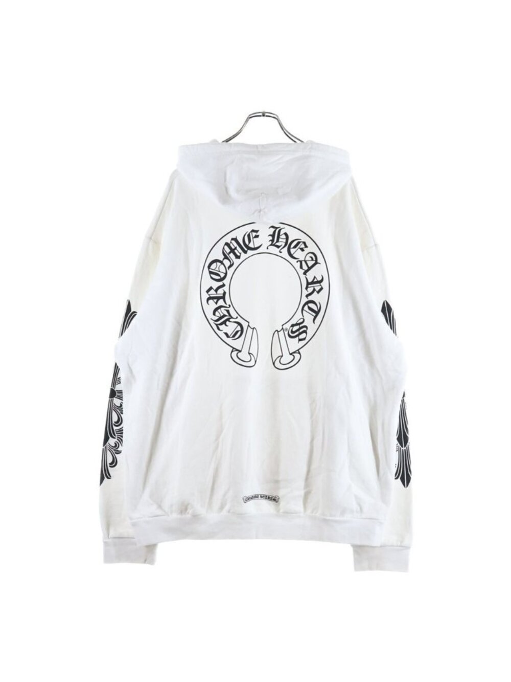 Chrome Hearts Horse Shoe Flrl Back Horseshoe Sleeves Floral Pullover Sweatshirt